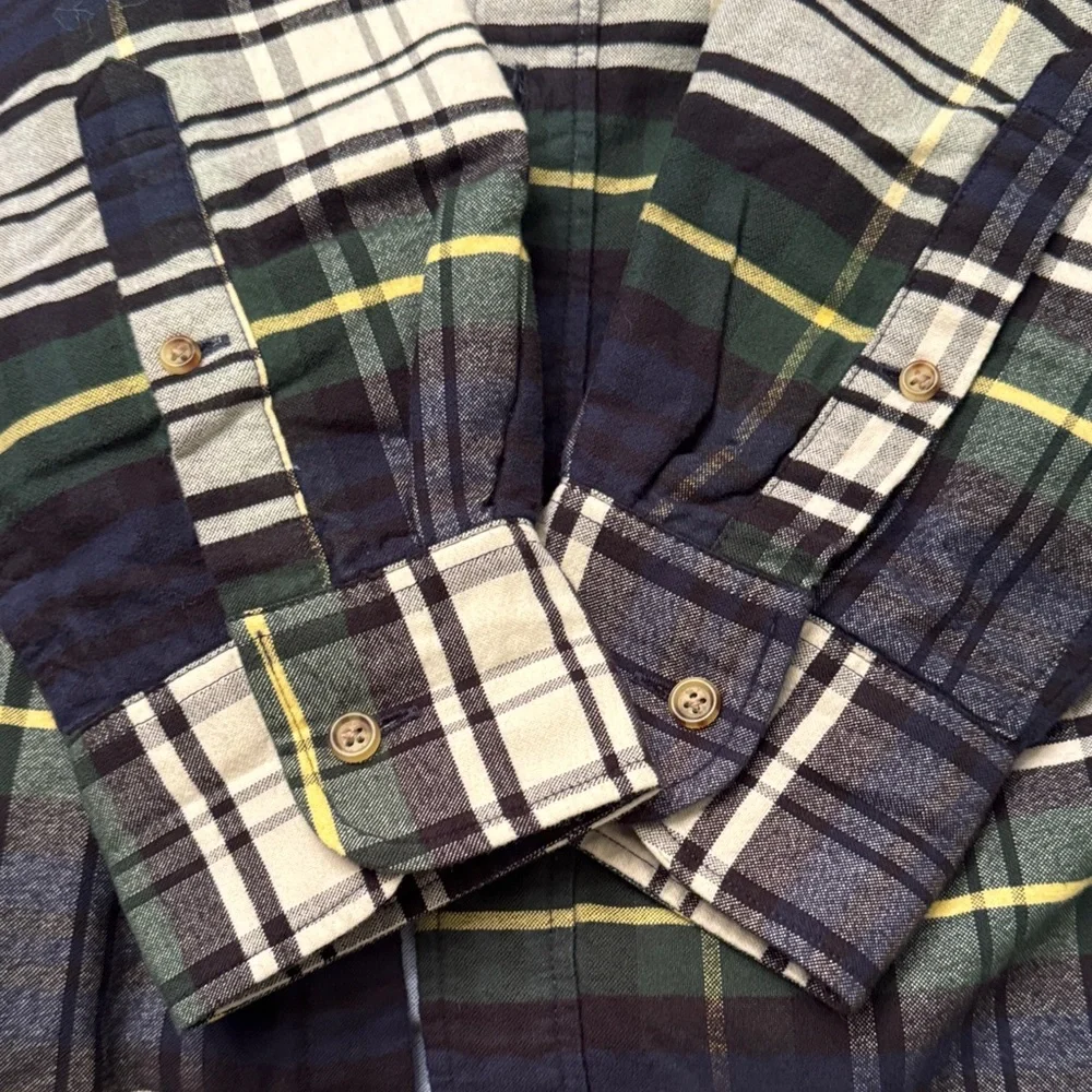 J. Crew Men's Double-faced brushed cotton oxford overshirt in Navy, Green, White